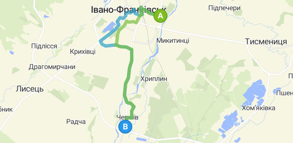 Маршрут 53 автобуса в Івано-Франківську
