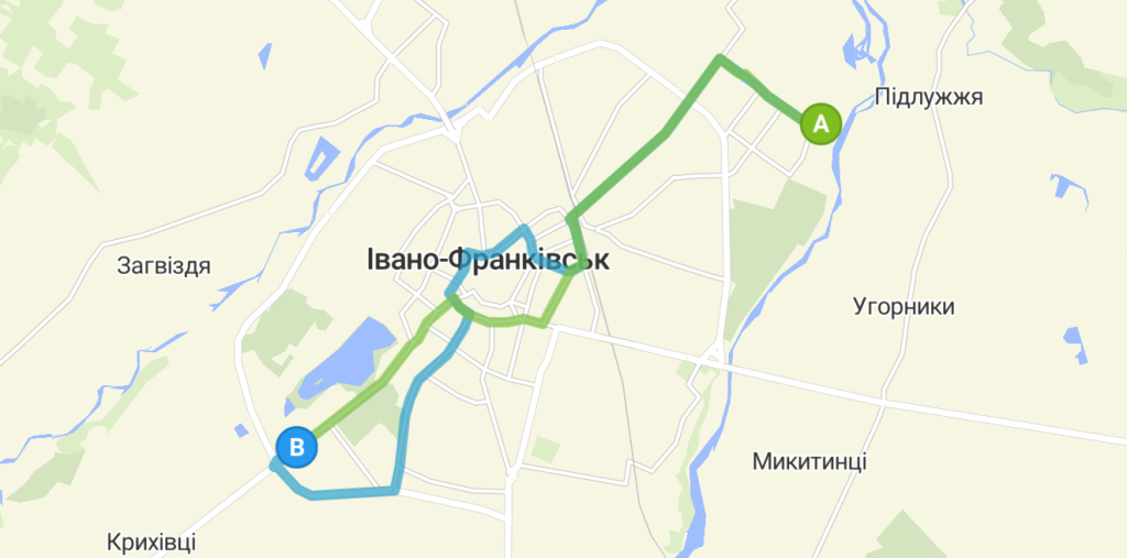 Маршрут 28 маршрутки в Івано-Франківську