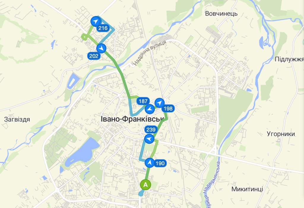 Маршрут тролейбуса 6 у Івано-Франківську